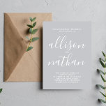 Convite Casamento Minimalista De Escrita Sterling De Verda<br><div class="desc">Este simples e maravilhoso convite de casamento é perfeito para o minimalista de todos nós! Por favor,  entre em contato comigo se você quiser ajuda para personalizar a parte de texto deste convite para casamento.</div>