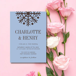 Convite Casamento Minimalista de Floco de Neve com Café e