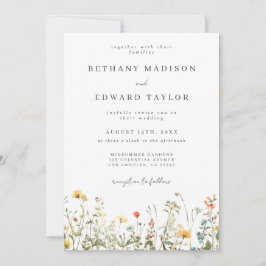 Convite Casamento Minimalista de Flores Silvestres Tudo em