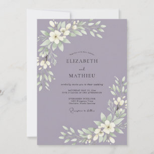 Convite Casamento Minimalista de Folhas de Ámbar