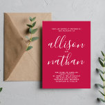 Convite Casamento Minimalista de Framboesa 1 Verdadeira Si<br><div class="desc">Este simples e maravilhoso convite de casamento é perfeito para o minimalista de todos nós! Por favor,  entre em contato comigo se você quiser ajuda para personalizar a parte de texto deste convite para casamento.</div>