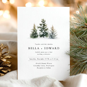 Convite Casamento Minimalista de inverno do Natal Moderno