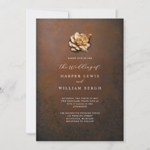 Convite casamento minimalista de rosa ouro
