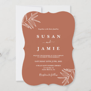 Convite Casamento minimalista de terracotta moderno