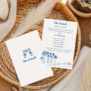 Convite Casamento Minimalista de Verão Romântico Palma Cap