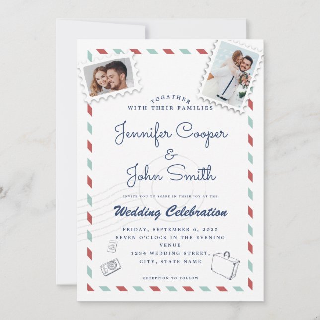 Convite Casamento minimalista do Casal romântico personali (Frente)