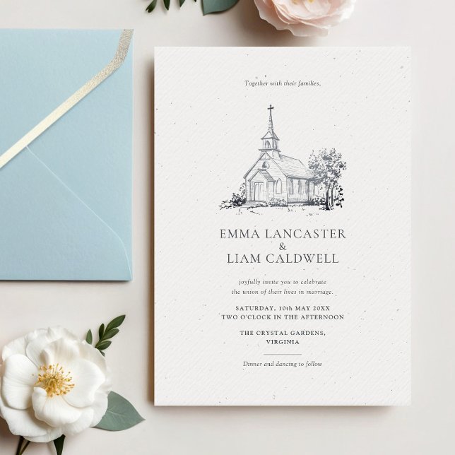Convite Casamento Minimalista do Local Clássico (Criador carregado)