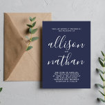 Convite Casamento Minimalista do Marinho Escuro 1 Simplici<br><div class="desc">Este simples e maravilhoso convite de casamento é perfeito para o minimalista de todos nós! Por favor,  entre em contato comigo se você quiser ajuda para personalizar a parte de texto deste convite para casamento.</div>