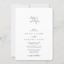 Casamento Minimalista do Monograma da Praia de Sta