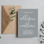 Convite Casamento Minimalista Do Script De Pedra De Simpli<br><div class="desc">Este simples e maravilhoso convite de casamento é perfeito para o minimalista de todos nós! Por favor,  entre em contato comigo se você quiser ajuda para personalizar a parte de texto deste convite para casamento.</div>