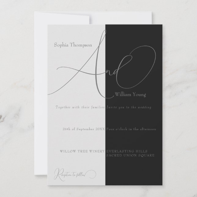 Convite Casamento minimalista e meio salvo (Frente)