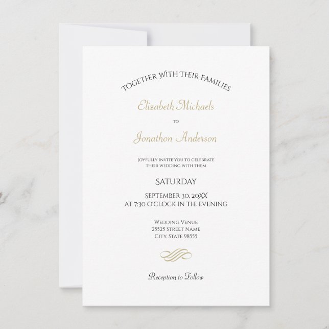 Convite Casamento Minimalista Elegante (Frente)