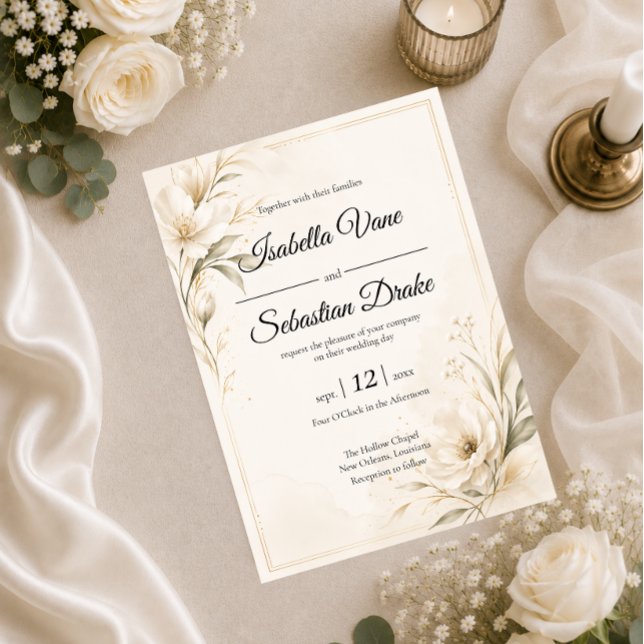 Convite Casamento Minimalista Elegante (Criador carregado)