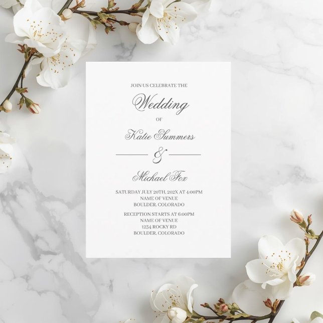 Convite Casamento minimalista elegante (Criador carregado)