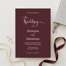 Casamento Minimalista Elegante Burgundy Marfim