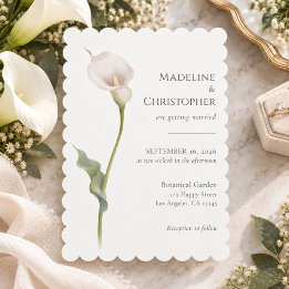 Convite Casamento Minimalista Elegante com Copo-de-Leite B