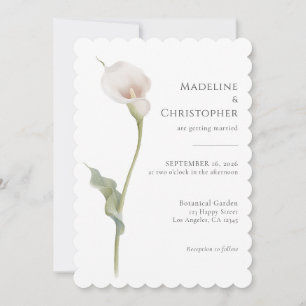 Convite Casamento Minimalista Elegante com Copo-de-Leite B
