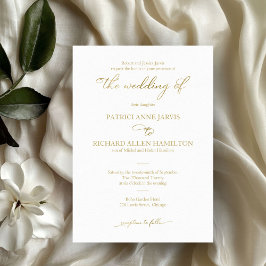 Convite Casamento Minimalista Elegante com Letra Script em