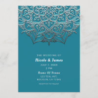 Casamento Minimalista Elegante Mandala Turquesa e 