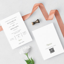 Convite Casamento Minimalista Elegante Moderno Botânico Sc