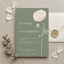 Casamento Minimalista Elegante Ranunculus Verde
