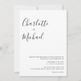 Convite Casamento Minimalista em Preto e Branco