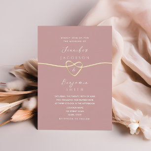 Convite Casamento Minimalista em Rosa Empoeirado