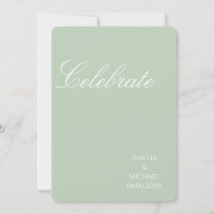 Convite Casamento Minimalista em Verde Sage