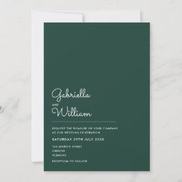 Convite Casamento Minimalista Emerald Elegante