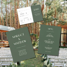 Casamento Minimalista Escandinavo Verde Musgo Escu