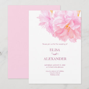 Convite Casamento Minimalista Flor de Cerejeira Sakura