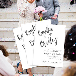 Convite Casamento minimalista junto com pais