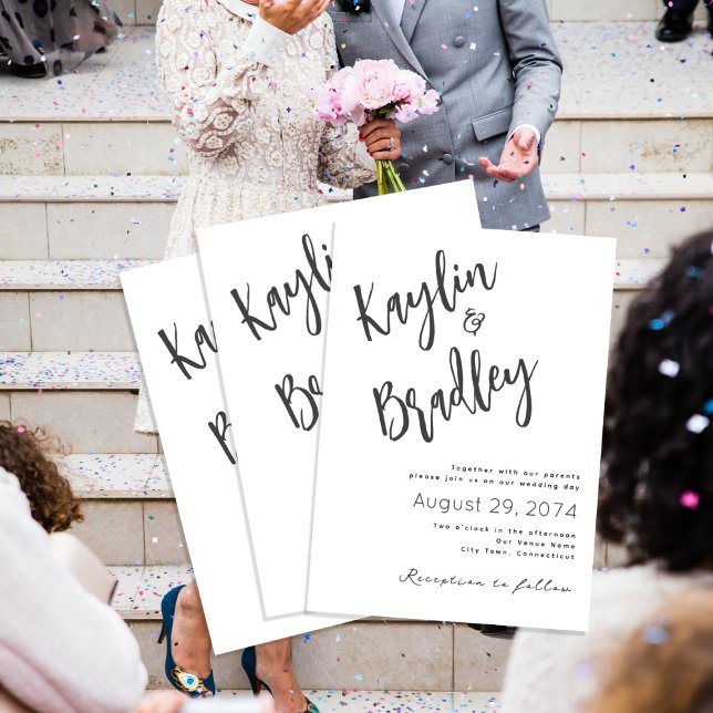 Convite Casamento minimalista junto com pais (Criador carregado)