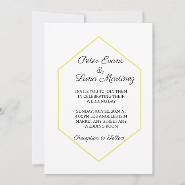 Convite Casamento Minimalista Moderno (Frente)