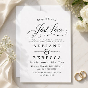 Convite Casamento Minimalista Moderno Apenas Amor Elegante