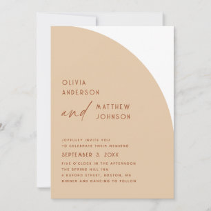 Convite Casamento Minimalista Moderno   Arco de Areia com 