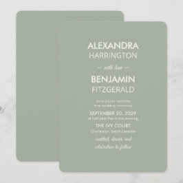Convite Casamento Minimalista Moderno | Atemporal em Verde