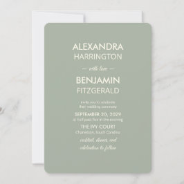 Convite Casamento Minimalista Moderno | Atemporal em Verde