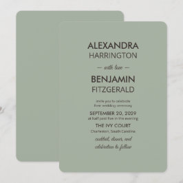 Convite Casamento Minimalista Moderno | Atemporal em Verde
