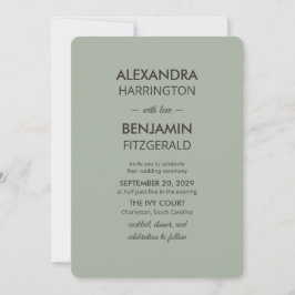 Convite Casamento Minimalista Moderno | Atemporal em Verde