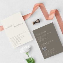 Casamento Minimalista Moderno Bege Código QR 2 Lad