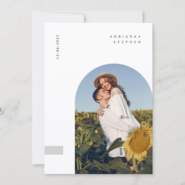 Convite Casamento Minimalista Moderno Boho (Frente)
