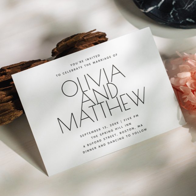 Convite Casamento minimalista moderno + detalhes do código (Criador carregado)