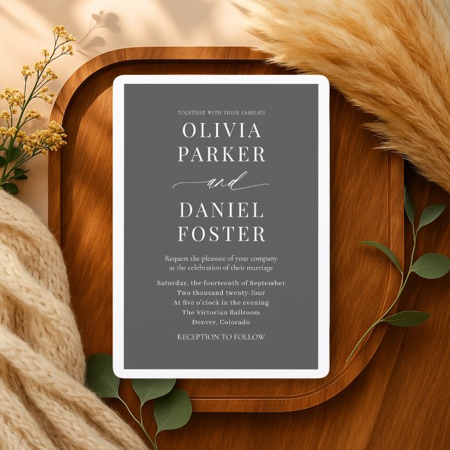 Convite Casamento Minimalista Moderno e Elegante (Criador carregado)