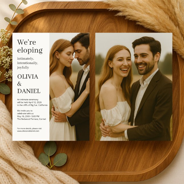 Convite Casamento Minimalista Moderno e Elegante Foto  (Criador carregado)