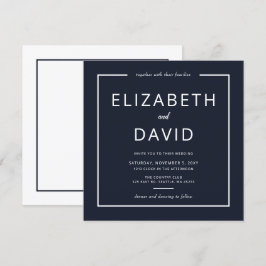 Convite Casamento Minimalista Moderno Elegante Branco e ma
