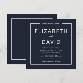 Convite Casamento Minimalista Moderno Elegante Branco e ma