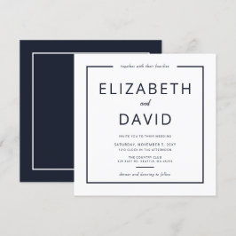 Convite Casamento Minimalista Moderno Elegante Branco e ma