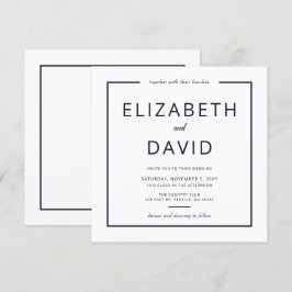 Convite Casamento Minimalista Moderno Elegante Branco e ma
