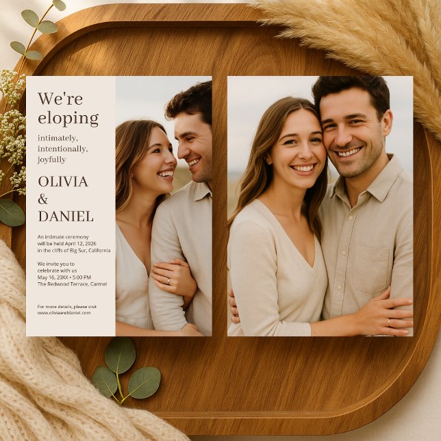 Convite Casamento Minimalista Moderno em Foto (Criador carregado)